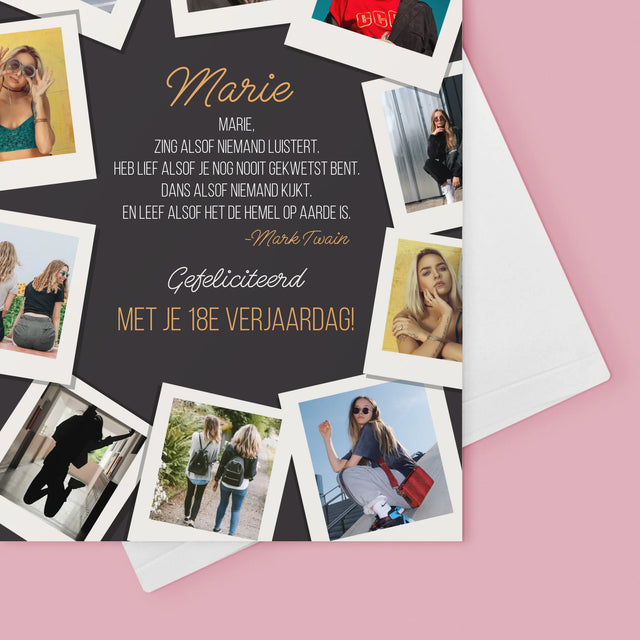 Fotocollage: Verjaardagswensen - Wenskaart
