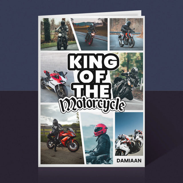 Fotocollage: King Of The Motorcycle - Wenskaart