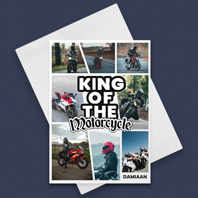 Fotocollage: King Of The Motorcycle - Wenskaart