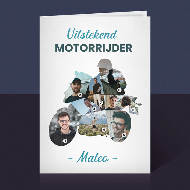 Vorm Van Foto'S: Uitstekend Motorrijder - Wenskaart