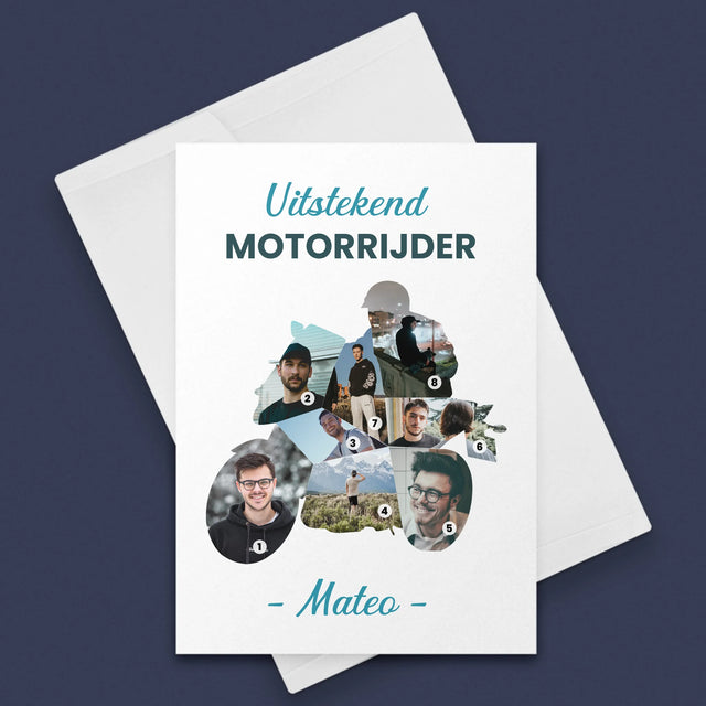 Vorm Van Foto'S: Uitstekend Motorrijder - Wenskaart