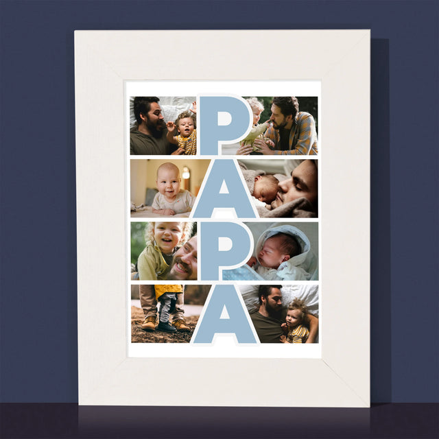 Fotocollage: Tekst Papa - Fotokader (Horziontaal)