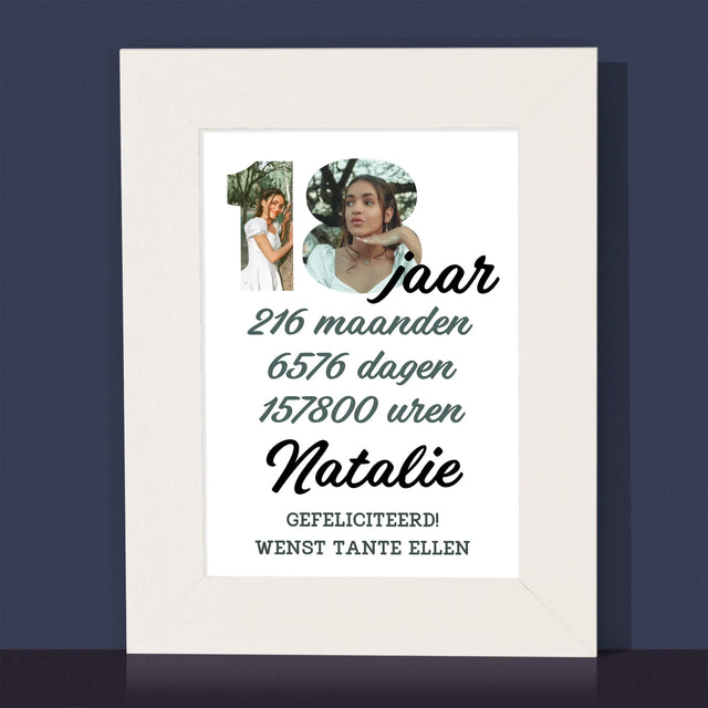 Woord Van Foto'S: 18 Jaar Aftellen - Fotokader (Horziontaal)