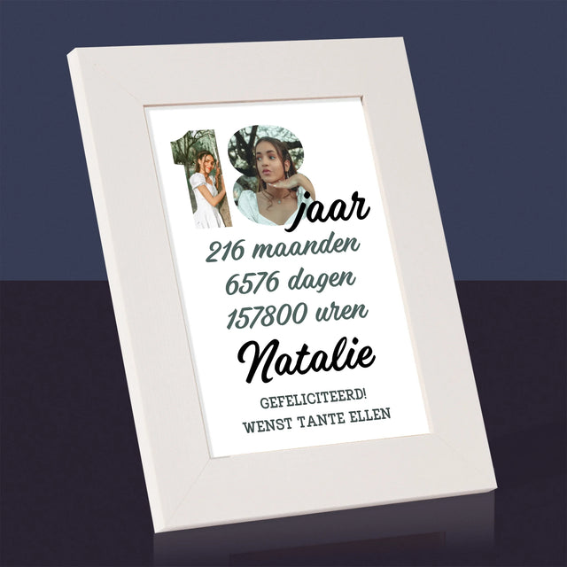 Woord Van Foto'S: 18 Jaar Aftellen - Fotokader (Horziontaal)