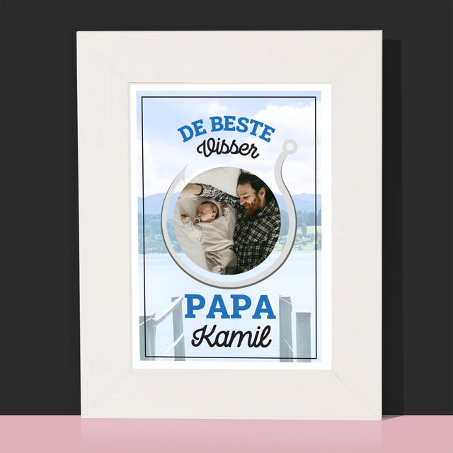 Foto En Handtekening: De Beste Visser Papa - Fotokader (Horziontaal)