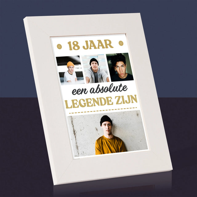 Fotocollage: 18 Jaar Een Legende Zijn - Fotokader (Horziontaal)