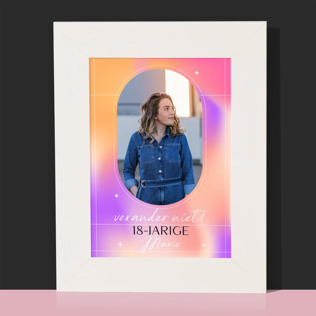 Foto En Handtekening: Verander Niet - Fotokader (Horziontaal)