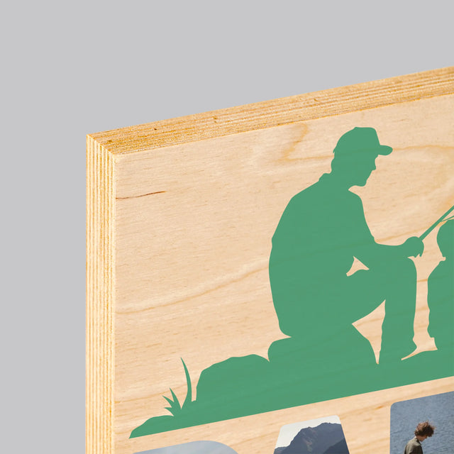 Woord Van Foto'S: Papa Visser - Afdruk Op Hout (Verticaal)