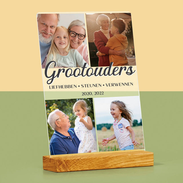 Fotocollage: Liefste Grootouders - Afdruk Op Acrylglas (Verticaal)