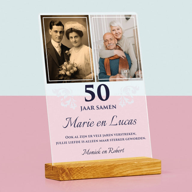 Fotocollage: Jarenlang Samen - Afdruk Op Acrylglas (Verticaal)