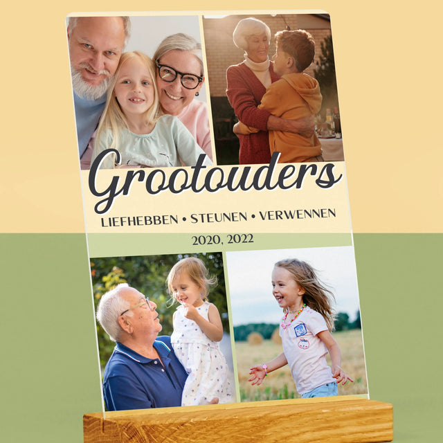 Fotocollage: Liefste Grootouders - Afdruk Op Acrylglas (Verticaal)