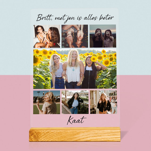 Fotocollage: Beste Vriendin - Afdruk Op Acrylglas (Verticaal)