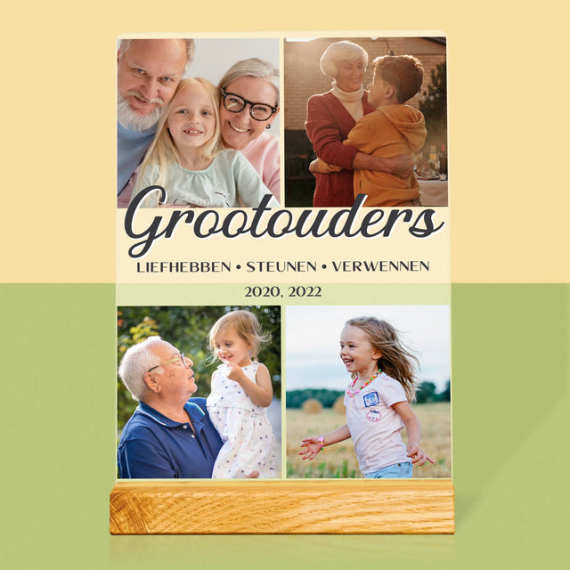 Fotocollage: Liefste Grootouders - Afdruk Op Acrylglas (Verticaal)