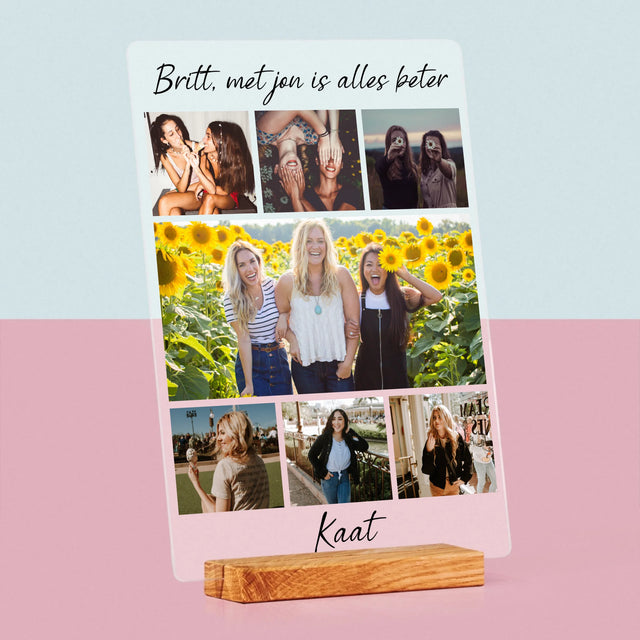 Fotocollage: Beste Vriendin - Afdruk Op Acrylglas (Verticaal)