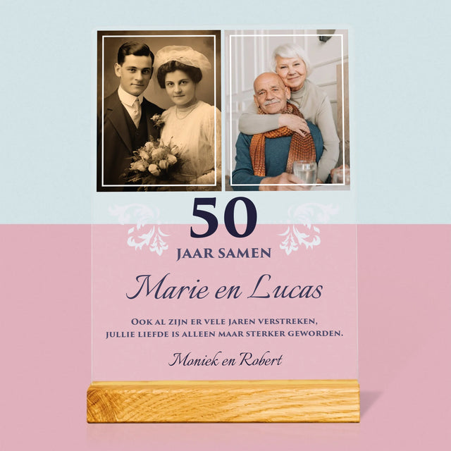 Fotocollage: Jarenlang Samen - Afdruk Op Acrylglas (Verticaal)