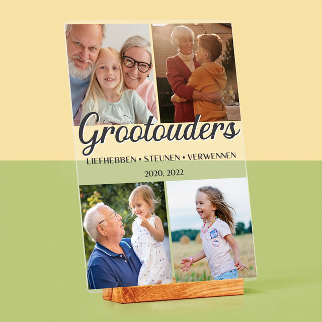 Fotocollage: Liefste Grootouders - Afdruk Op Acrylglas (Verticaal)