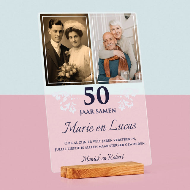 Fotocollage: Jarenlang Samen - Afdruk Op Acrylglas (Verticaal)