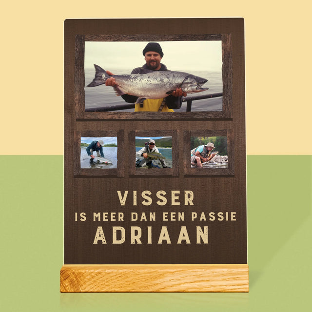 Fotocollage: Vissen Is Meer Dan Een Passie - Afdruk Op Acrylglas (Verticaal)