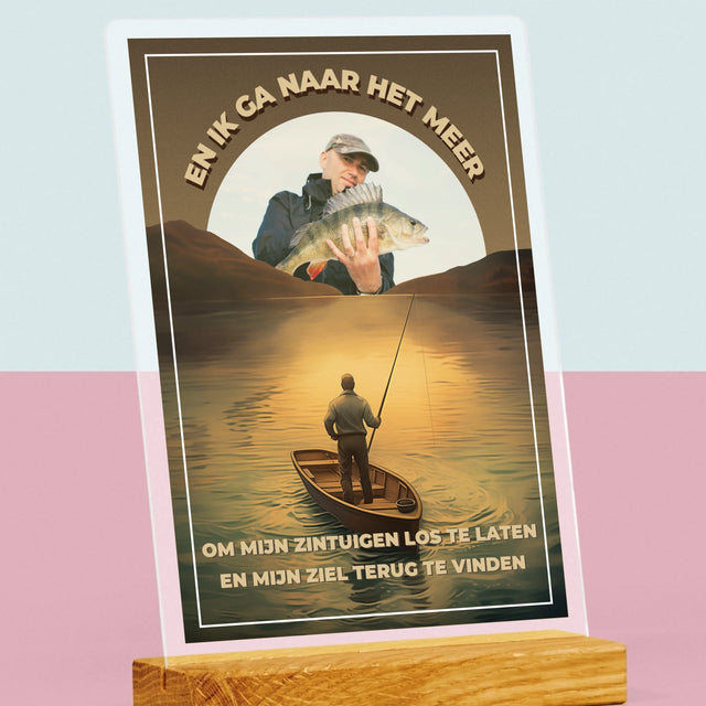 Foto En Handtekening: En Ik Ga Naar Het Meer - Afdruk Op Acrylglas (Verticaal)