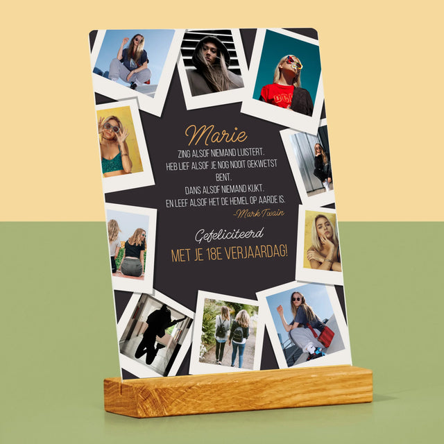 Fotocollage: Verjaardagswensen - Afdruk Op Acrylglas (Verticaal)