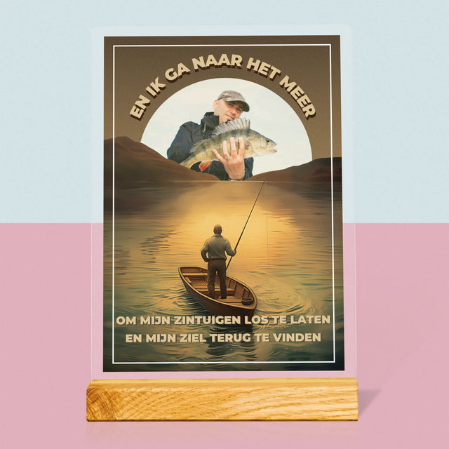 Foto En Handtekening: En Ik Ga Naar Het Meer - Afdruk Op Acrylglas (Verticaal)