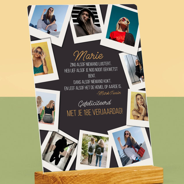 Fotocollage: Verjaardagswensen - Afdruk Op Acrylglas (Verticaal)