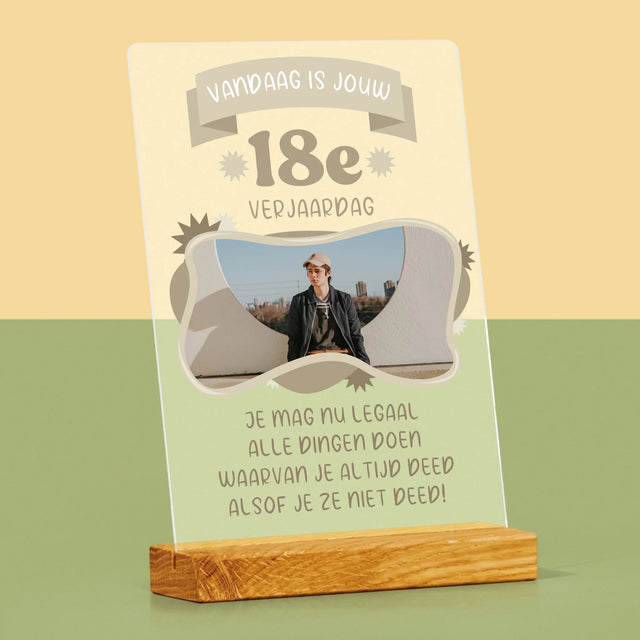 Foto En Handtekening: Legale Verjaardag - Afdruk Op Acrylglas (Verticaal)