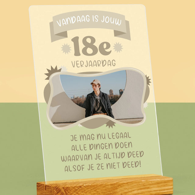 Foto En Handtekening: Legale Verjaardag - Afdruk Op Acrylglas (Verticaal)