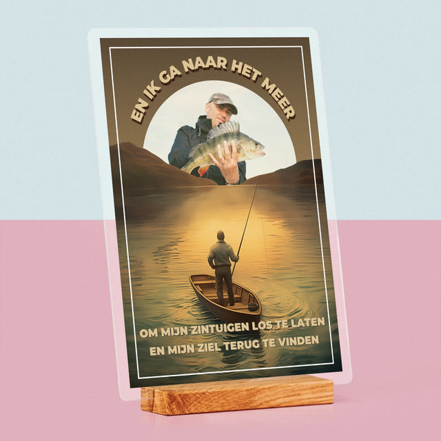 Foto En Handtekening: En Ik Ga Naar Het Meer - Afdruk Op Acrylglas (Verticaal)