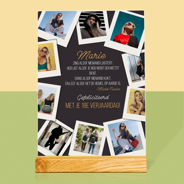 Fotocollage: Verjaardagswensen - Afdruk Op Acrylglas (Verticaal)