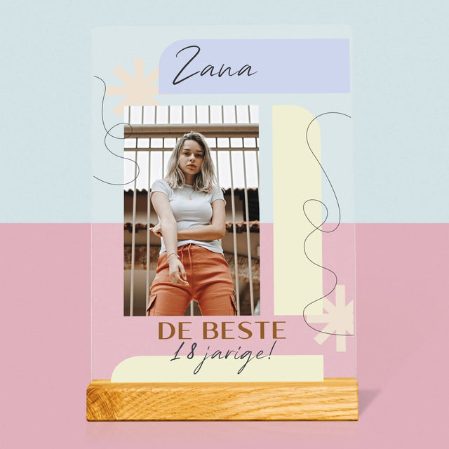 Foto En Handtekening: De Beste 18-Jarige - Afdruk Op Acrylglas (Verticaal)