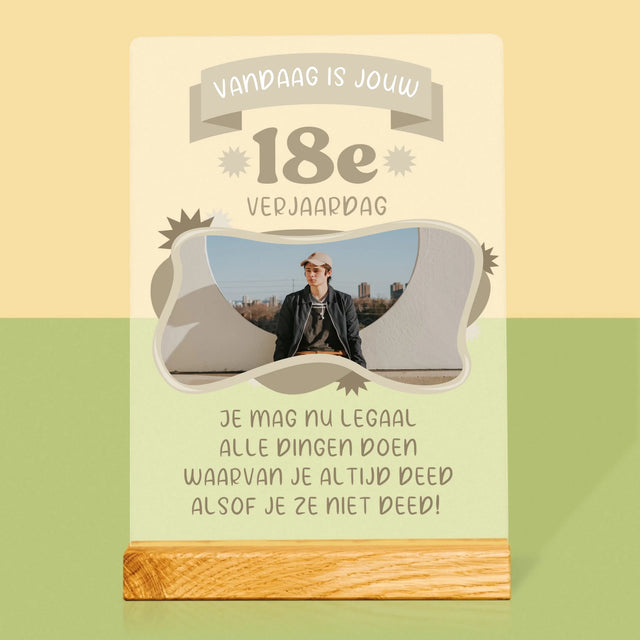 Foto En Handtekening: Legale Verjaardag - Afdruk Op Acrylglas (Verticaal)