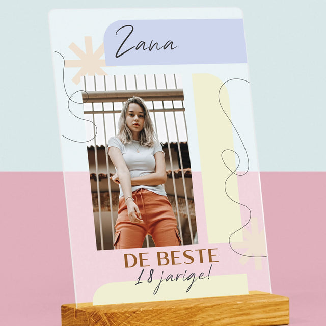 Foto En Handtekening: De Beste 18-Jarige - Afdruk Op Acrylglas (Verticaal)