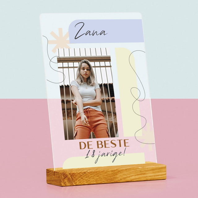 Foto En Handtekening: De Beste 18-Jarige - Afdruk Op Acrylglas (Verticaal)
