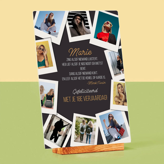 Fotocollage: Verjaardagswensen - Afdruk Op Acrylglas (Verticaal)