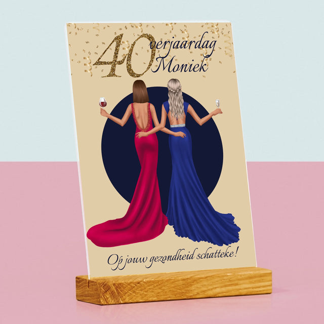 Karakter Schepper: 40E Verjaardag, Vriendin - Afdruk Op Acrylglas (Verticaal)