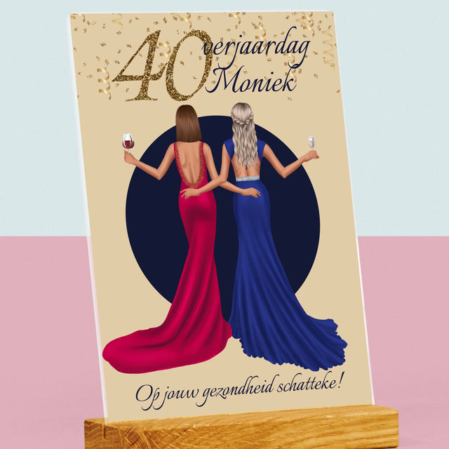 Karakter Schepper: 40E Verjaardag, Vriendin - Afdruk Op Acrylglas (Verticaal)