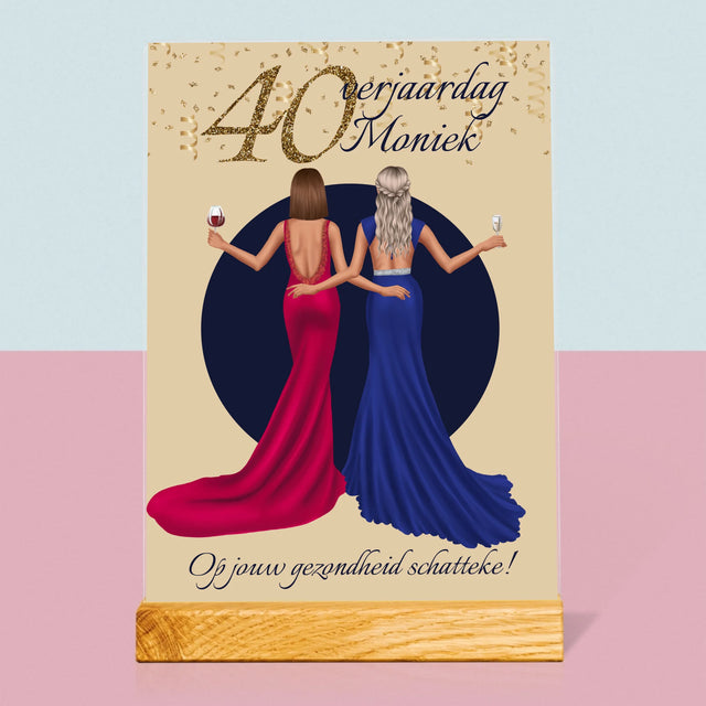 Karakter Schepper: 40E Verjaardag, Vriendin - Afdruk Op Acrylglas (Verticaal)