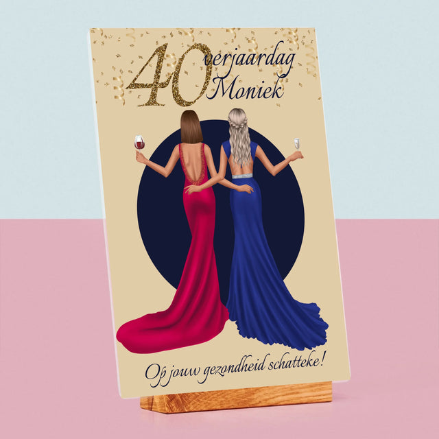 Karakter Schepper: 40E Verjaardag, Vriendin - Afdruk Op Acrylglas (Verticaal)