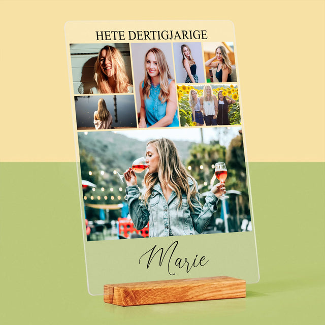 Fotocollage: Hete Dertigjarige - Afdruk Op Acrylglas (Verticaal)