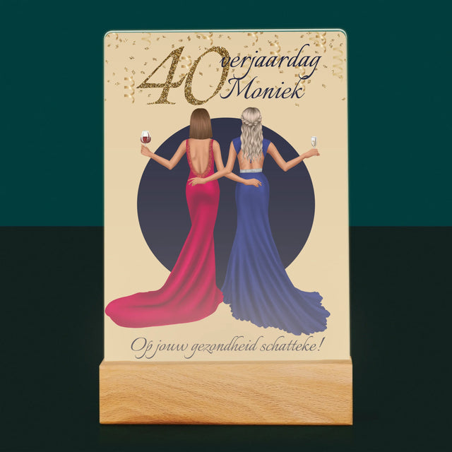 Karakter Schepper: 40E Verjaardag, Vriendin - Afdruk Op Acrylglas (Verticaal)