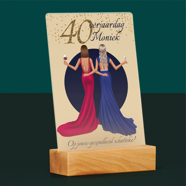 Karakter Schepper: 40E Verjaardag, Vriendin - Afdruk Op Acrylglas (Verticaal)