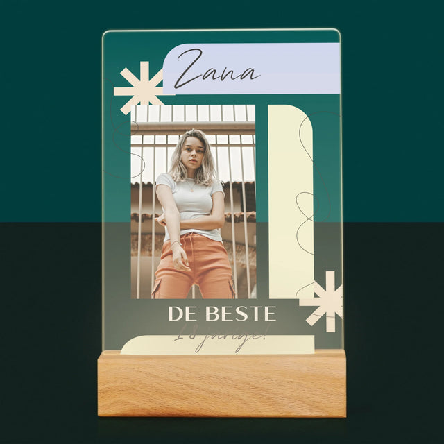 Foto En Handtekening: De Beste 18-Jarige - Afdruk Op Acrylglas (Verticaal)