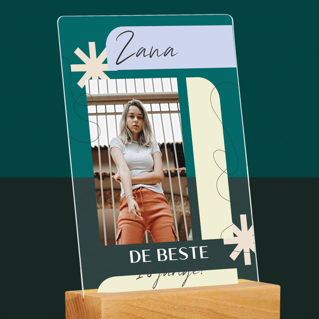 Foto En Handtekening: De Beste 18-Jarige - Afdruk Op Acrylglas (Verticaal)