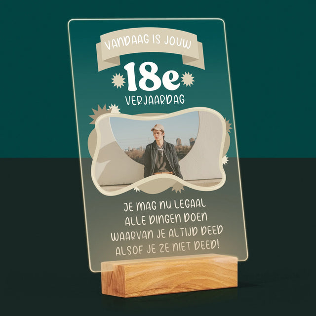 Foto En Handtekening: Legale Verjaardag - Afdruk Op Acrylglas (Verticaal)