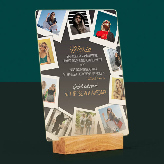 Fotocollage: Verjaardagswensen - Afdruk Op Acrylglas (Verticaal)