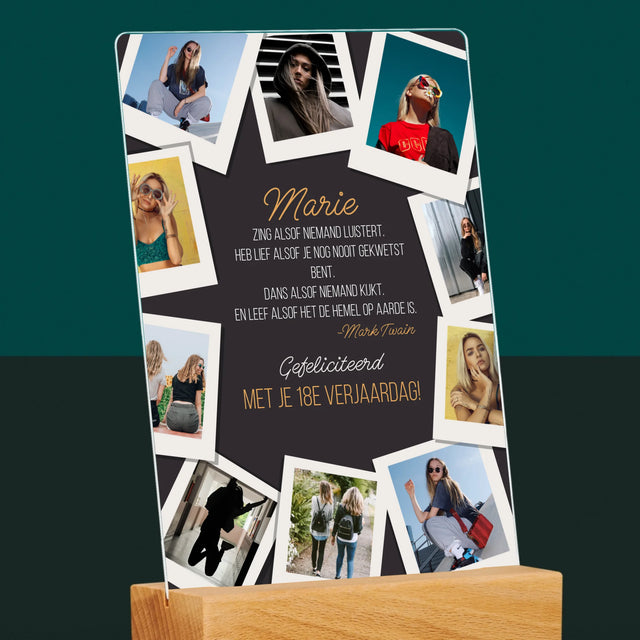 Fotocollage: Verjaardagswensen - Afdruk Op Acrylglas (Verticaal)