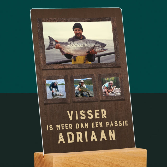 Fotocollage: Vissen Is Meer Dan Een Passie - Afdruk Op Acrylglas (Verticaal)