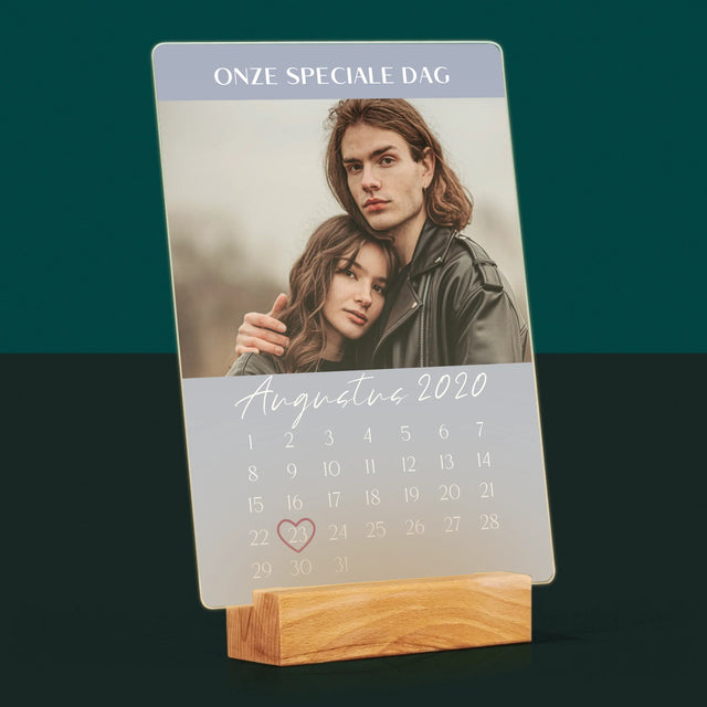 Foto En Handtekening: Onze Speciale Dag - Afdruk Op Acrylglas (Verticaal)