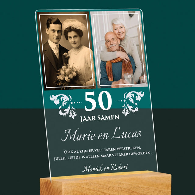 Fotocollage: Jarenlang Samen - Afdruk Op Acrylglas (Verticaal)